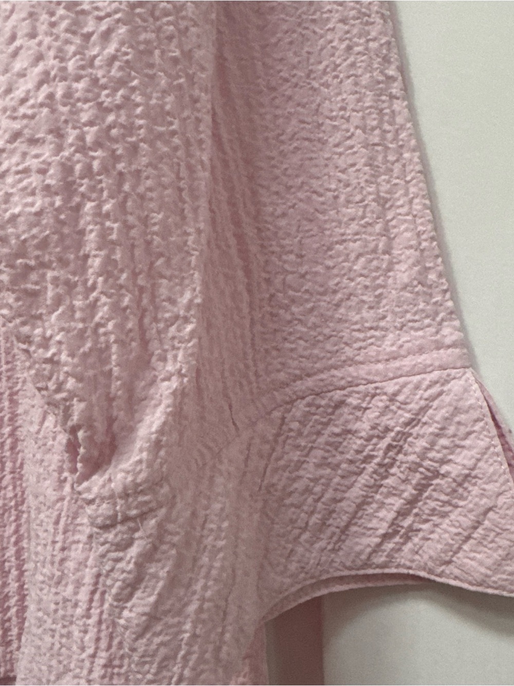 Habitat Light Pink Textured Button-Up Top with Black Buttons - Picture 4 of 8
